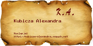 Kubicza Alexandra névjegykártya