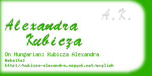 alexandra kubicza business card